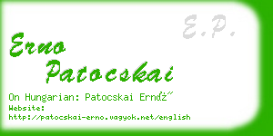erno patocskai business card